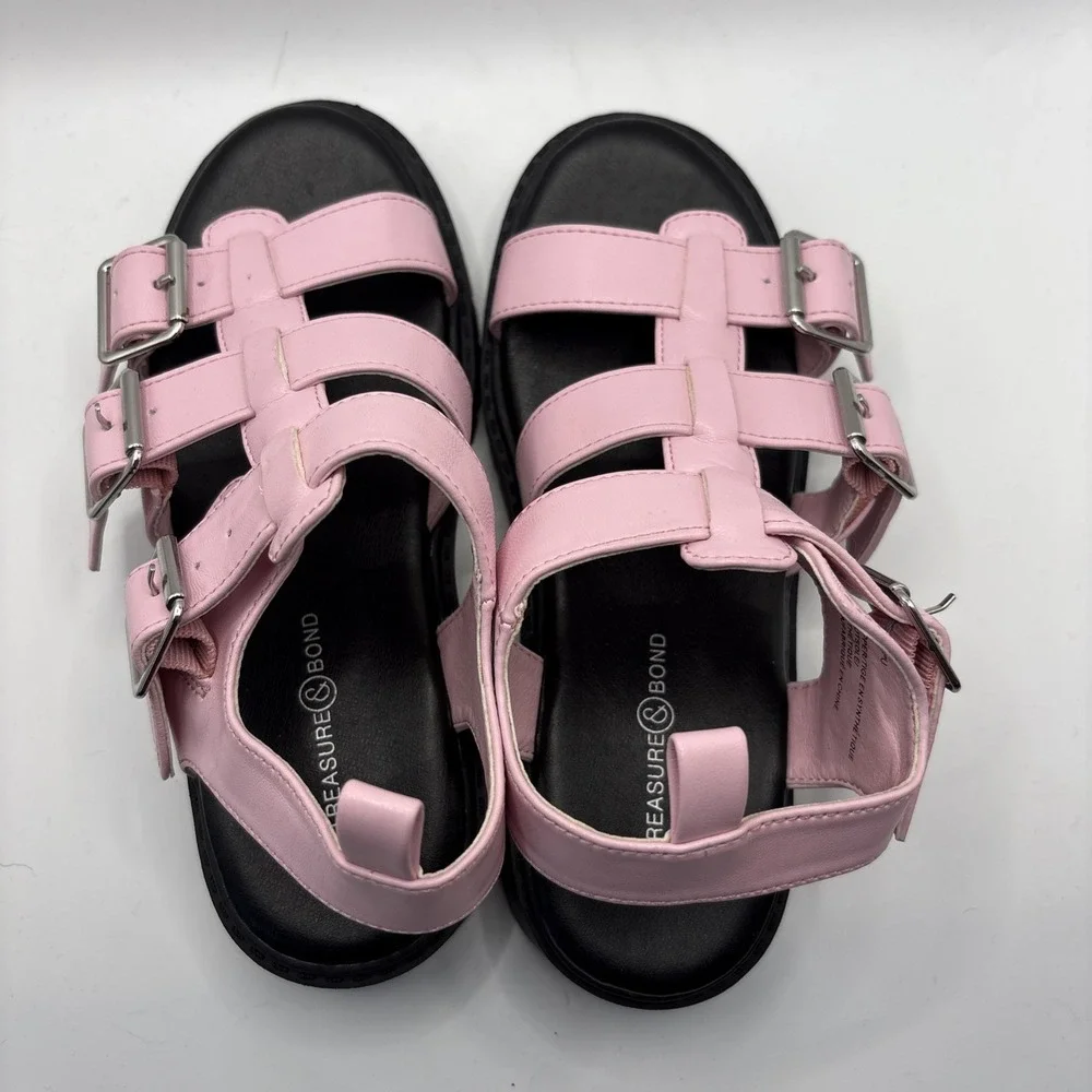 Kids Girls Youth Treasure & Bond Gabrielle 13M Strappy Pink‎ Sandal Shoes 58665
